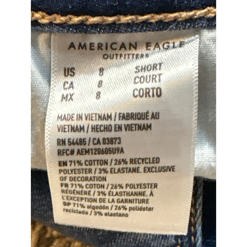 American Eagle High Rise Jegging Next Level Stretch Medium Wash Jeans 8 Short